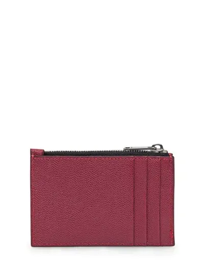 Palm Angels Caviar Card Holder In Bordeaux