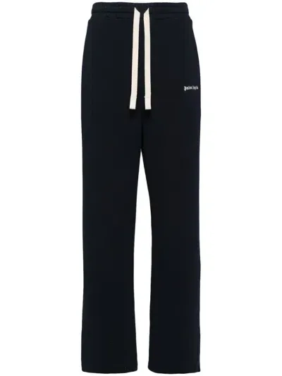 Palm Angels Classic Logo Cotton Track Pants In Blue