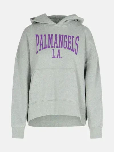 Palm Angels 'college' Grey Cotton Sweatshirt