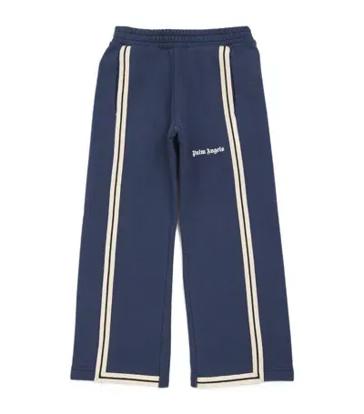 Palm Angels Kids' Cotton Striped Logo Sweatpants (4-12+ Years) In Blue