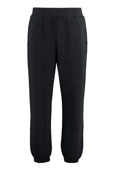 Palm Angels Cotton Track-pants In Black Dark Red