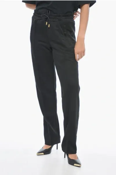 Palm Angels Cotton Track Pants With Lurex Embroideries