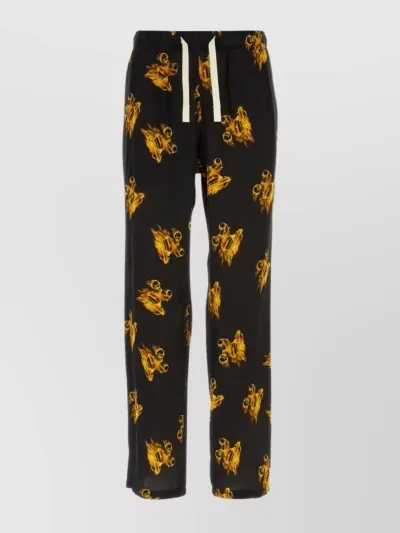 Palm Angels Burning Logo-print Straight-leg Trousers In Multicolor