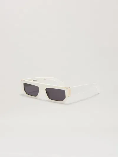 Palm Angels Eyewear Golden Sunglasses In Blanco