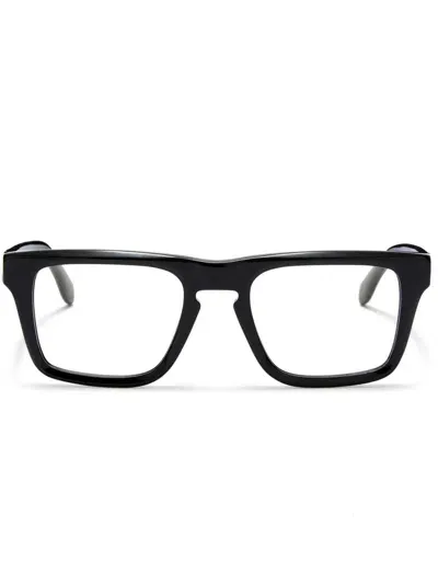 Palm Angels Eyewear Logo-plaque Square-frame Glasses In Black