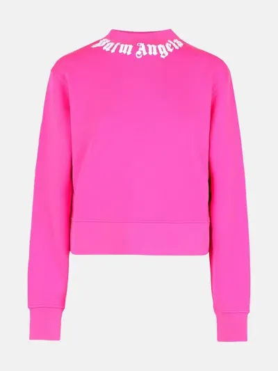 Palm Angels Fuchsia Cotton Sweatshirt In Pink