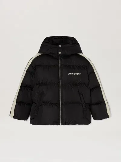 Palm Angels Hooded Puffer Jacket In Black