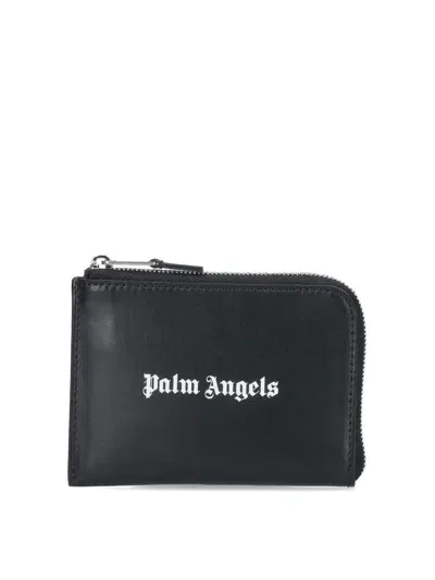 Palm Angels Logo Card Holder In Black