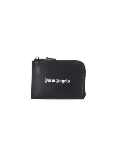 Palm Angels Logo Card Holder In Black