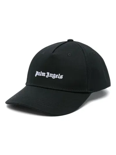 Palm Angels Logo-embroidered Cap In Black