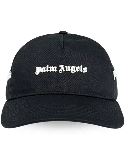 Palm Angels Logo-embroidered Cotton Baseball Cap In Black