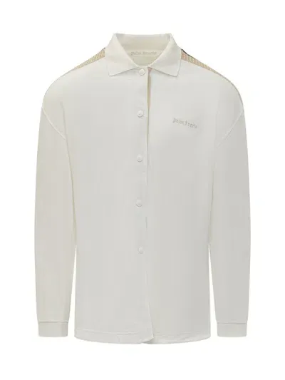 Palm Angels Logo Embroidered Shirt In White