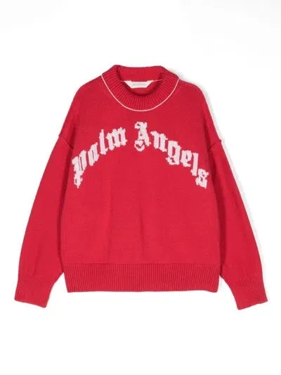 Palm Angels Kids Sweatshirt In Red