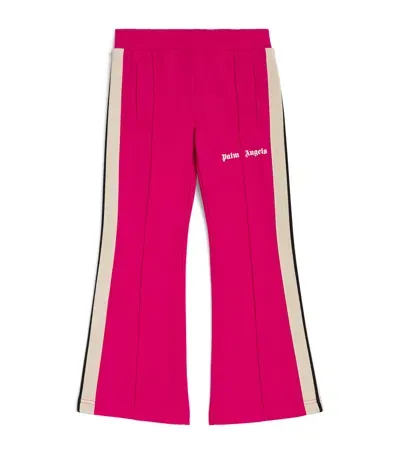 Palm Angels Kids' Logo Flared Sweatpants In Pink