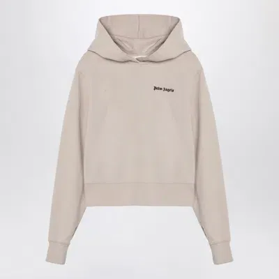 Palm Angels Logo Hoodie Light Beige In Cream