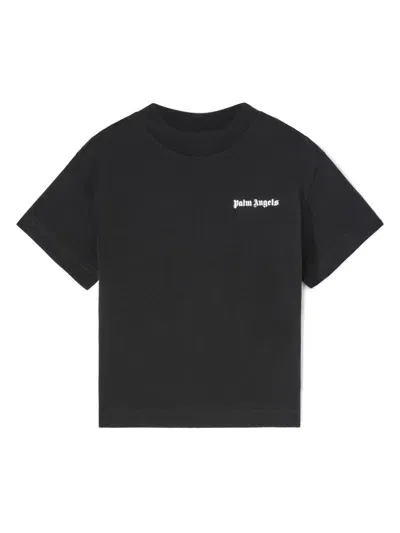 Palm Angels Kids' Logo-print Cotton T-shirt In Black