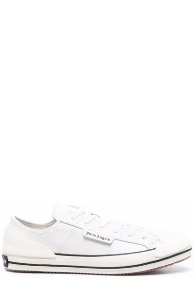 Palm Angels Logo Printed Lace-up Sneakers In White