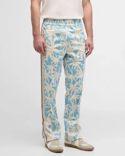 Palm Angels Palms Allover Track Pants In Blue