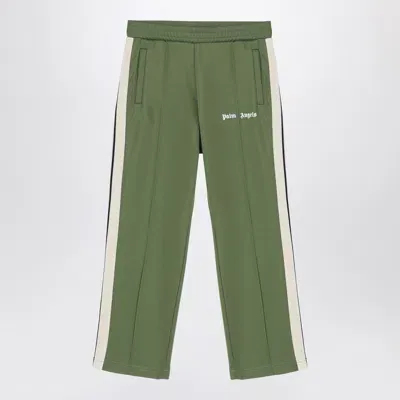 Palm Angels Kids' Military Green Jogging Trousers With Logo