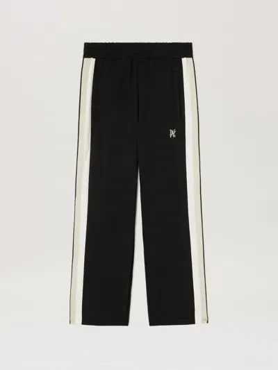 Palm Angels Monogram Track Pants In 1003 1003 Black Off White