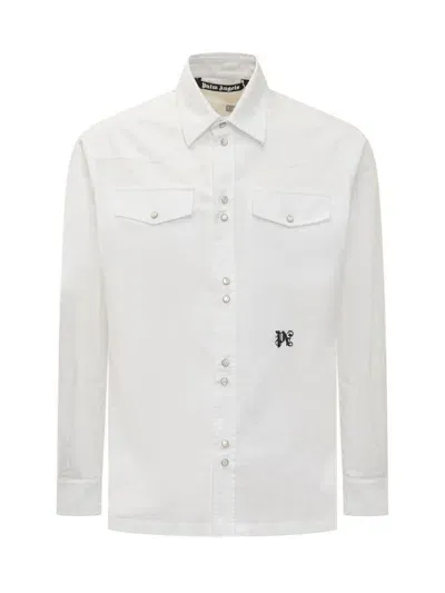 Palm Angels Monogram Pa Shirt In White