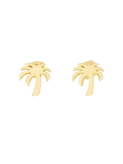 Palm Angels Palm Tree Stud Earrings In Gold