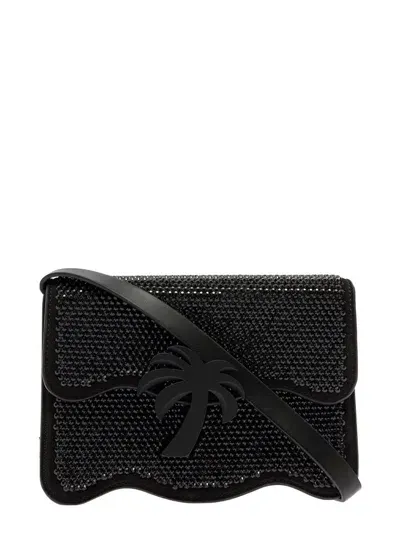 Palm Angels Rhinesyones Palm Beach Bag Mm In Black