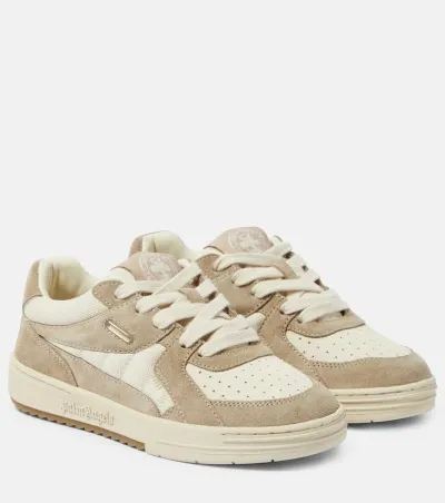 Palm Angels Palm University Suede Sneakers In White