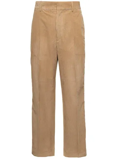 Palm Angels Pantalone Velluto Look In Beige