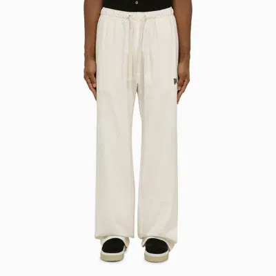 Palm Angels Off-white Jogging Trousers With Monogram