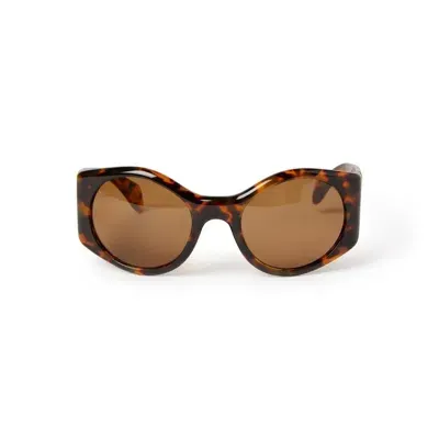 Palm Angels Ennis Round Frame Sunglasses In Brown