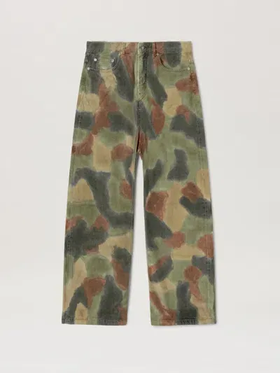 Palm Angels Seasonal Camouflage Loose Pants In Green