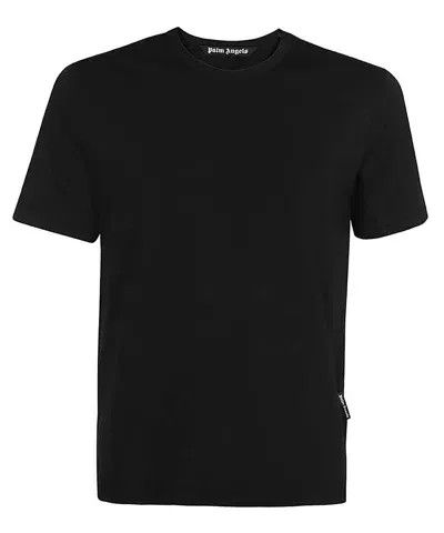 Palm Angels Set Of Three Cotton T-shirts In Black