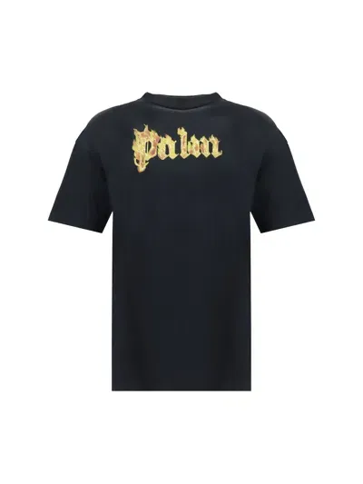 Palm Angels T-shirt In Black Gold