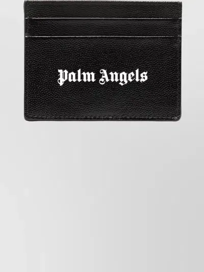 Palm Angels Logo-print Leather Cardholder In Black