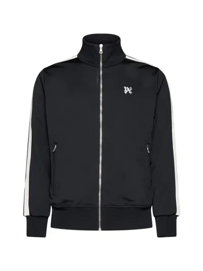 Palm Angels Tracksuit Jacket With Monogram In Black