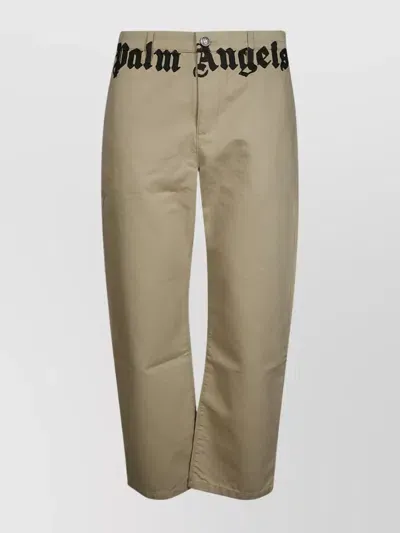 Palm Angels Pantaloni Classic Logo In Beige