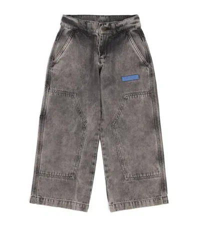 Palm Angels Kids' Utility Jeans In Black