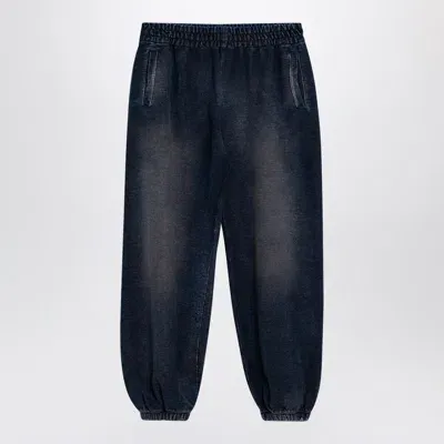 Palm Angels Washed Wide Trousers In Black