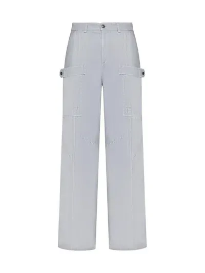 Palm Angels Wide-leg Mid-rise Trousers In Grey