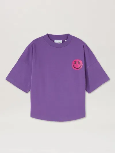 Palm Angels X Smiley Oversize T-shirt In Purple