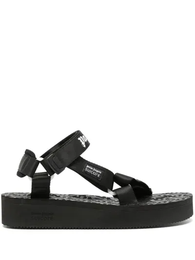 Palm Angels X Suicoke Depa Logo Sandals In Black