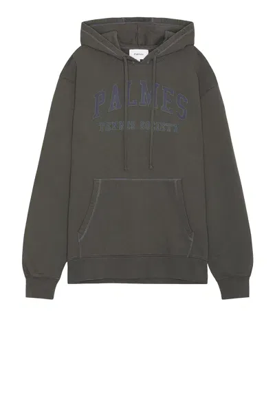 Palmes Mats Hooded Sweatshirt In Charcoal