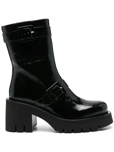 Paloma Barceló Leather Ankle Boots In Negro