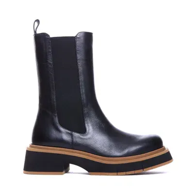 Paloma Barceló Mona Ankle Boot In Black Leather In Negro