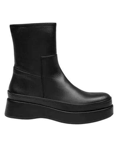 Paloma Barceló Leather Ankle Boot In Black