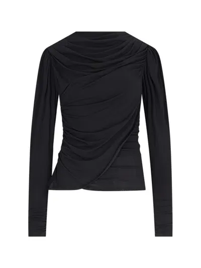 Paloma Wool Blessy Boat Neck Long Sleeved Top In Black