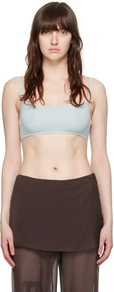 Paloma Wool Utah Semi-sheer Cropped Top In Blue