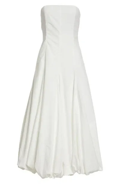 Paloma Wool Globo Strapless Bubble Hem Midi Dress In White