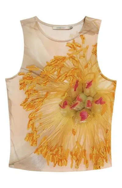 Paloma Wool Peonia Flower Print Tank In Beige